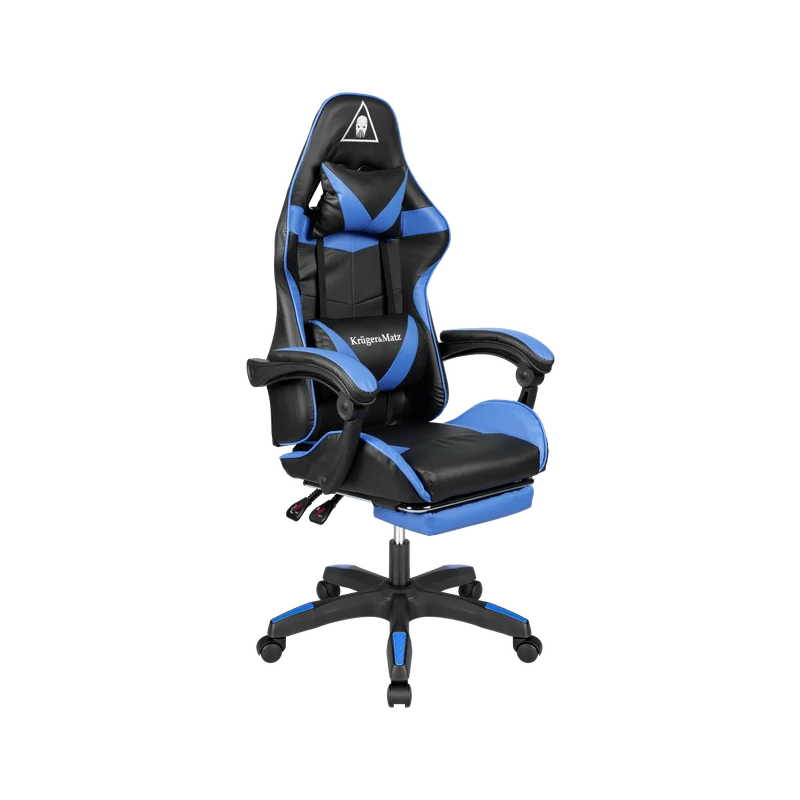 Gamingstoel – Gamestoel – Gaming Chair – Game Stoel – Bureaustoel – Verstelbare Rugleuning 145° – Eco-Leren Bekleding - Zwart/Blauw