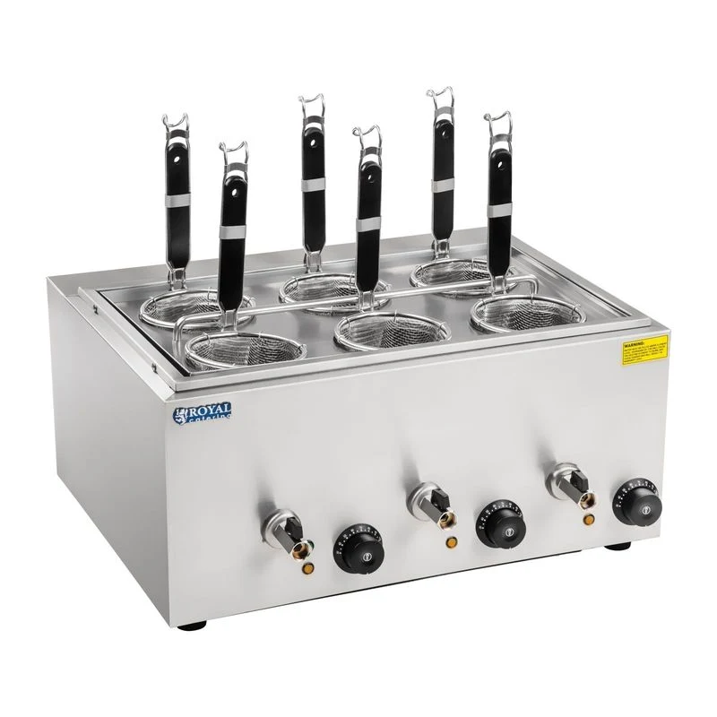 Macaroni-koker – Pasta-ketel – Dumpling-koker – Kookketel – Multi-compartiment Koker – Roestvrij Staal – 3 Compartimenten met Aftapkraan