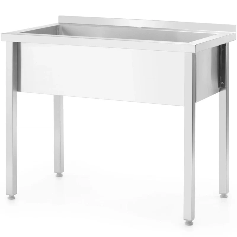Spoelbak – Gootsteen – Wasbak – Keukenkraan – Horecabak – Roestvrij Staal – 800x600x850 mm – Verstelbare Poten