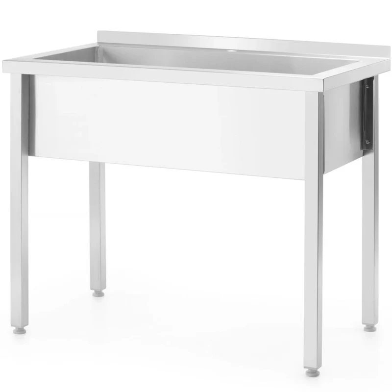 Spoelbak – Enkele Wasbak – Keukengootsteen – RVS Spoelbak – Horeca Spoelbak – Robuust AISI 304 RVS – 1000x600x850 mm – Verstelbare Poot