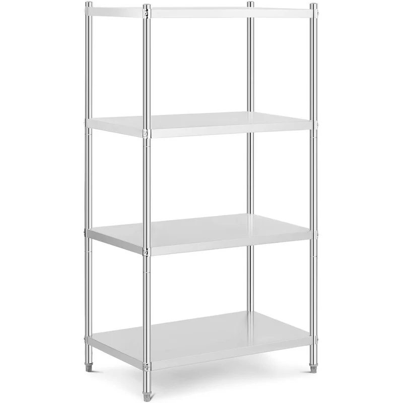 Metaalstelling – Magazijnrek – Opbergrek – Stellingkast – Legbordstelling – Roestvrij Staal – Laadvermogen 200 kg – Afmeting 100x60x180 cm