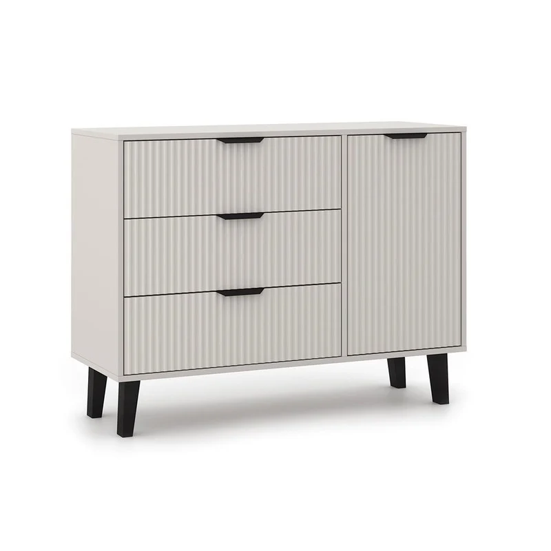 Dressoir – Ladenkast – Opbergkast – Meubel – Kast – Cashmere Beige – Compact Slank Design – Textuur Fronten