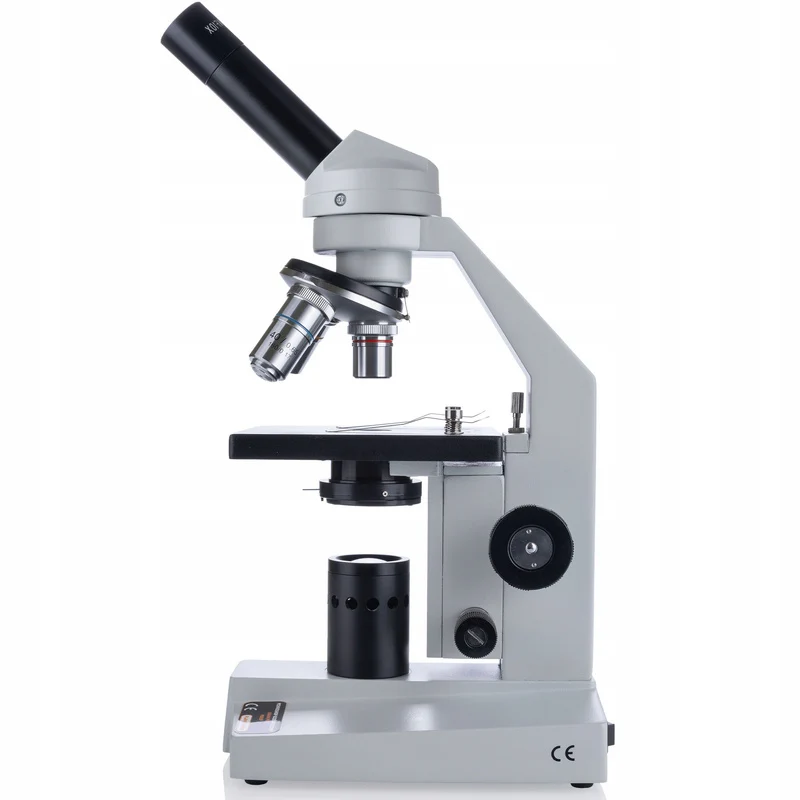 Microscoop – Biologische Microscoop – Onderzoeksmicroscoop – Educatieve Microscoop – Laboratoriummicroscoop – 45° Kantelbare Monoculaire Kop – LED-Verlichting Met 30 Kant-en-klare Preparaten