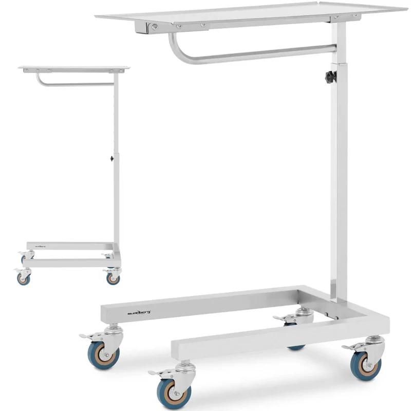 Behandelstoel – Behandelbank – Pedicurestoel – Schoonheidsstoel – Massagebank – Verstelbare Hoogte 84,5-120 cm – Roestvrij Stalen Werkblad 60x40 cm