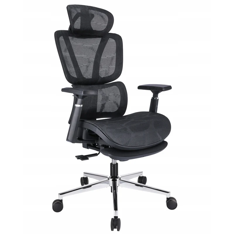 Fauteuil – Bureaustoel – Relaxstoel – Draaifauteuil – Werkstoel – Ergonomische Hoofdsteun – Verstelbare Voetensteun - Zwart