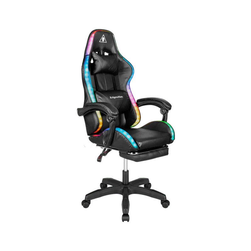Gamingstoel – Game Chair – Gamerstoel – Bureaustoel – Zitzak – LED RGB Achtergrondverlichting – Verstelbare Voetensteun