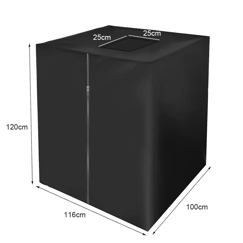 1pc IBC Tankhoes / Buitenemmer Cover – Zwart/Groen, Geschikt voor 600L & 1000L Vaten, Met Rits & Elastisch Koord
