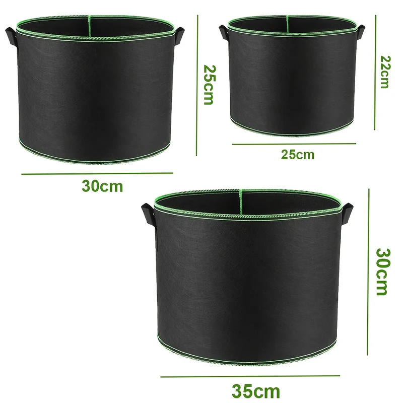 3/5 Stuks Grow Bags 5 Gallon – Ademend Nonwoven Plantenzakken met Dubbele Handvatten – Stevig voor Lage Stress Planttraining van Fruit, Groenten en Bloemen