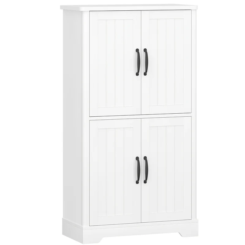 Badkamerkast – Opbergkast – Kolomkast – Wastafelonderkast – Badmeubel – Verstelbare Planken – Duurzaam Spaanplaat – 30x60x110 cm Wit