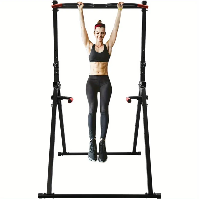 Multifunctionele Optrekstang – Pull-up Bar – Klimrek – Fitnessstang – Krachtstation – Verstelbare Hoogte – Driepoot Driehoekige Steun – Roestvrij Staal – Zwart