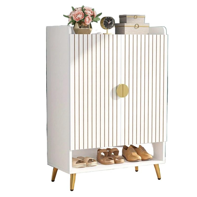 6-laags Schoenenkast – Schoenenrek – Schoenenkast – Schoenopberger – Schoenenkast Met Deuren – Verstelbare Planken – Duurzaam Hout – Compact Design