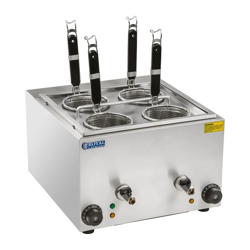 Pastakoker – Pastapan – Spaghettikoker – Dumplingkoker – Stoompan – 2 Kamers Met Kraantjes – RVS & 2x1500W Vermogen