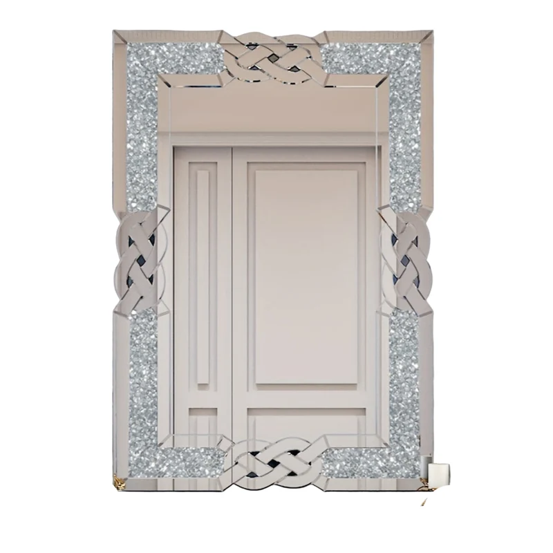 Grote Wandspiegel – Muurspiegel – Spiegel – Design Spiegel – Rechthoekige Spiegel – 99x70 cm – Dik Zilvergeplate Glas – Kristalachtige Geslepen Randen