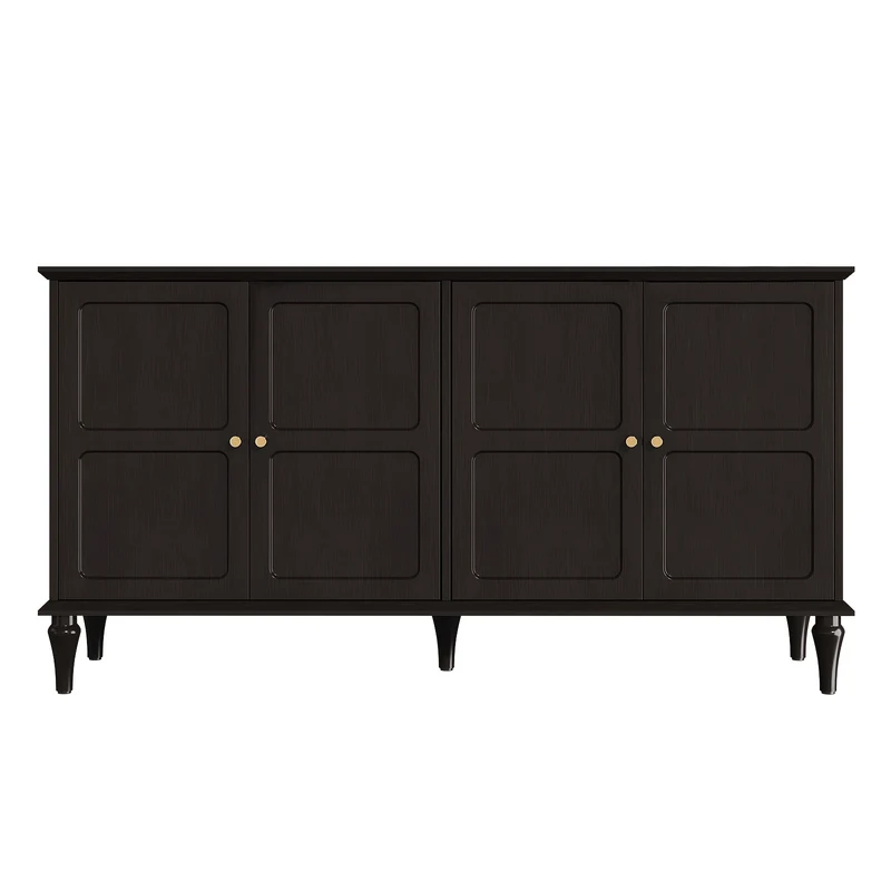 Sideboard – Dressoir – Buffetkast – Opbergkast – Zwart – Mid-Century Modern – Hoogwaardige Houtlook – Vrijstaand Ontwerp