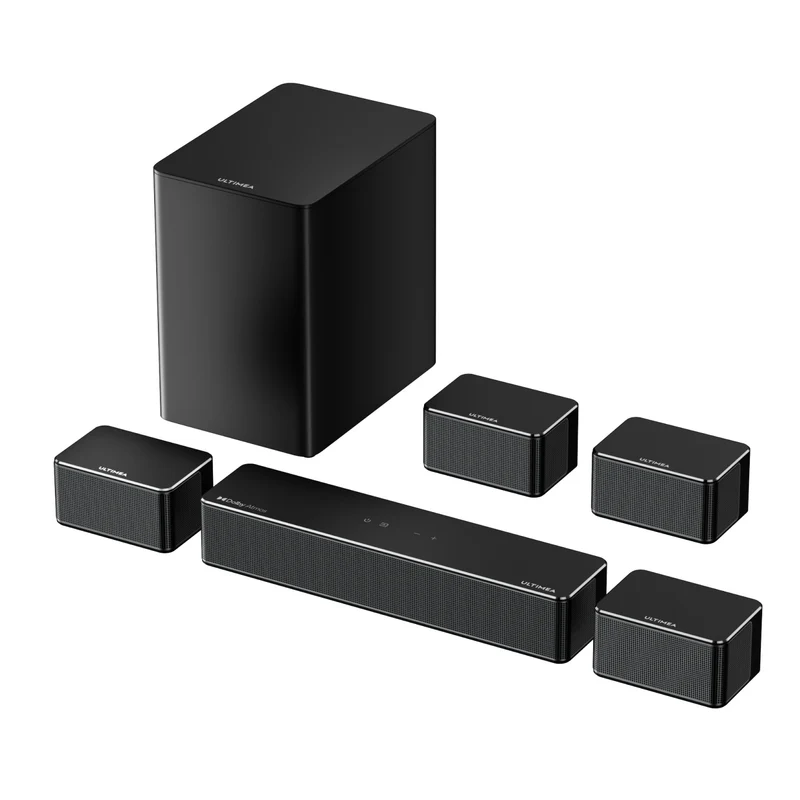 Home Cinema Set – Thuisbioscoop Systeem – Surround Geluidssysteem – Draadloos Speakersysteem – Soundbar Set – 7.1 Dolby Atmos – 6,5 Inch Draadloze Subwoofer – 460W Krachtig Geluid