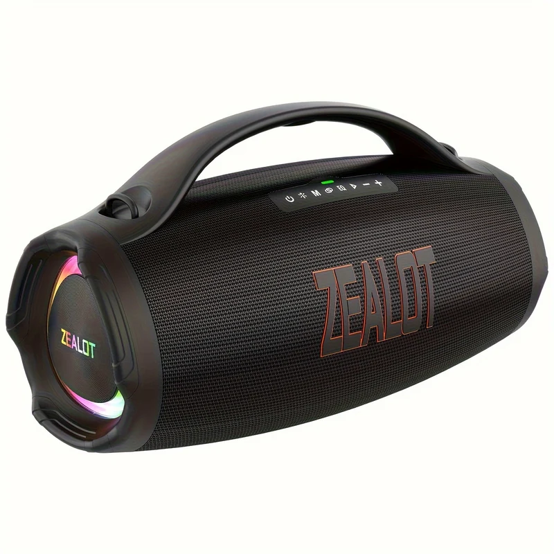 Draagbare Bluetooth Speaker – Draadloze Speaker – Outdoor Speaker – Wireless Speaker – Party Speaker – 160W Krachtig Geluid – 60 Uur Batterijduur – IPX5 Waterbestendig – Snelladen – Zwarte Met Rode Accenten