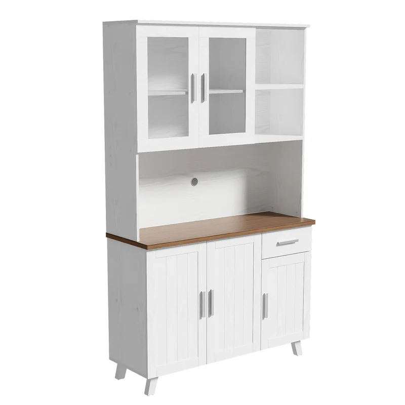 Dressoir – Buffetkast – Opbergkast – Wandkast – Kast – Witte Houtnerf – Hoog 190 cm – Hardhout