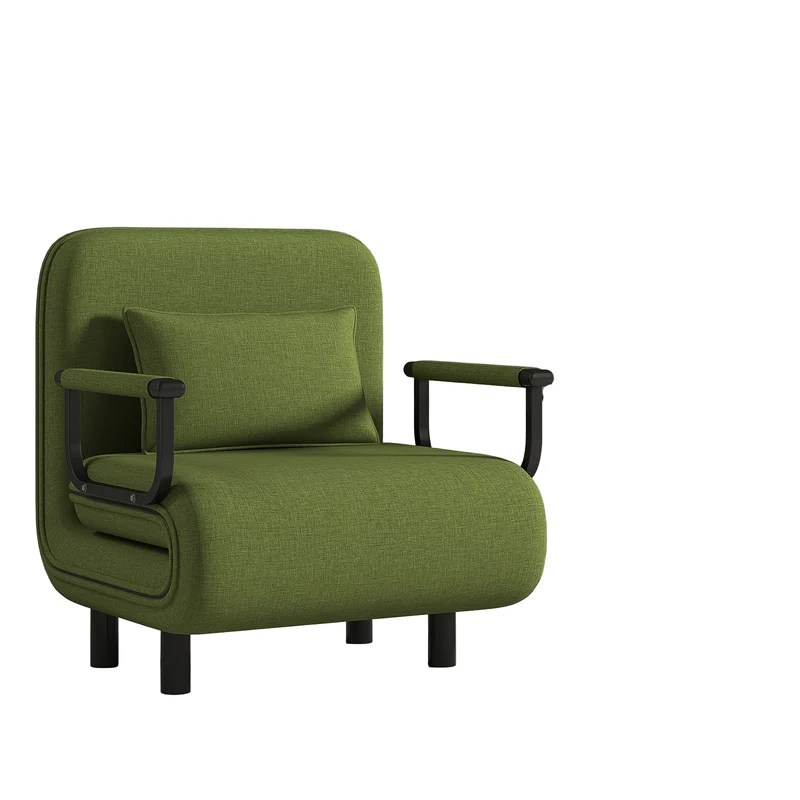 Slaapbank – Bedbank – Sofa – Logeerbed – Zetelbed – 5-in-1 Opvouwbaar – Ruimtebesparend – Zacht Polyester – Grasgroen