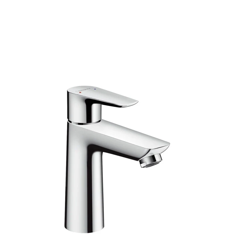 Wastafelkraan – Wastafel Mengkraan – Badkamerkraan – Eénhendel Kraan – Push-Open Afvoer – Glanzend Chroom – Compact Design 110 mm