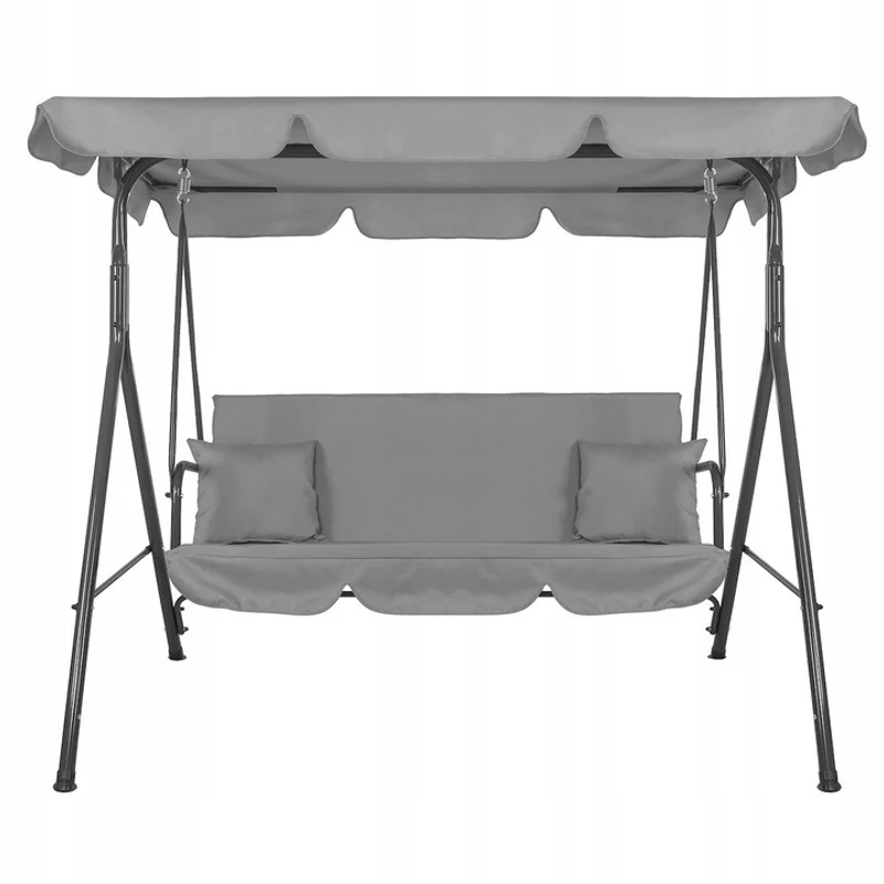 3-Persoons Tuinschommel – Tuinswing – Buitenschommel – Zitschommel – Schommelbank – Gepoedercoat Stalen Frame – Verstelbare Polyester Luifel
