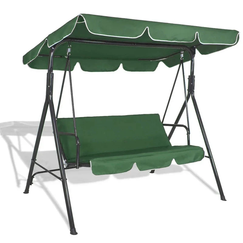 Tuinschommel – Schommelbank – Tuinbank – Schommelstoel – Buitenbank – 3-Persoons – Gepoedercoat Stalen Frame – Verstelbare Zonnekap