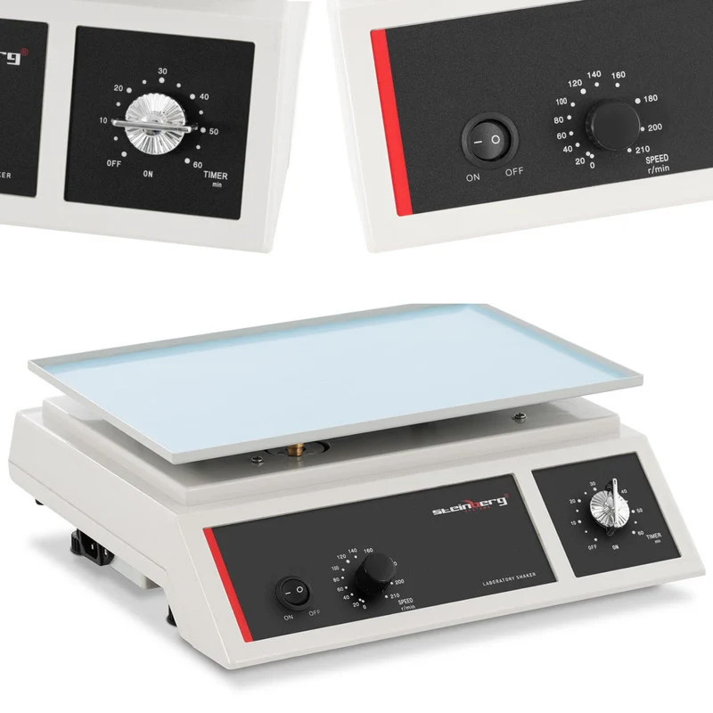 Orbitale Schudplatform – Laboratorium Shaker – Mengplaat – Schuder – Testbuis Schudplatform – Instelbare Snelheid 0-210 RPM – Timer 0-60 Min – Groot Platform 31,5x21,8 cm – Robuuste ABS Behuizing