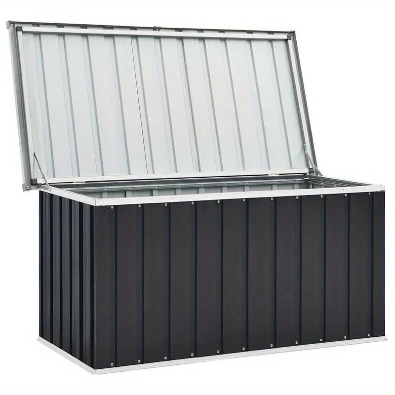 Tuinkist – Opbergbox – Tuinopbergbox – Kussenbox – Tuinbox – Antraciet – 129x67x65 cm – Stevig Gegalvaniseerd Staal – Stofdicht & Duurzaam