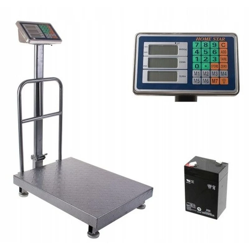 Weegschaal – Personenweegschaal – Lichaamsweegschaal – Digitale Weegschaal – Magazijnweegschaal – 300 kg Capaciteit – Groot 50x40 cm Platform – LED Display met Rode Cijfers