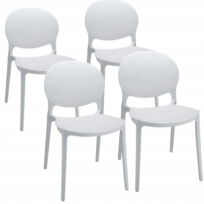 Stoel – Eetkamerstoel – Bureaustoel – Tuinstoel – Kunststof Stoel – Weerbestendig Polypropyleen – Set Van 4 – Max. 120 kg Draagvermogen