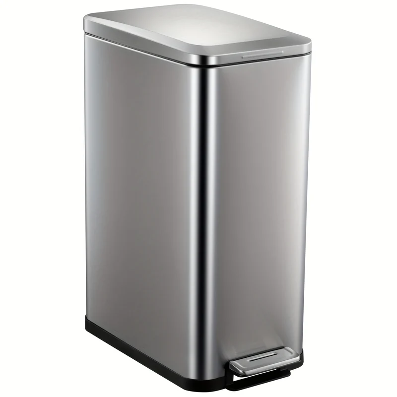 Prullenbak – Afvalbak – Pedaalemmer – Vuilnisbak – Afvalemmer – 50L Inhoud – RVS Vingerafdrukbestendig – Soft Close Deksel – Uitneembare Binnenemmer – Compact Rechthoekig – Hygiënisch Handsfree Gebruik