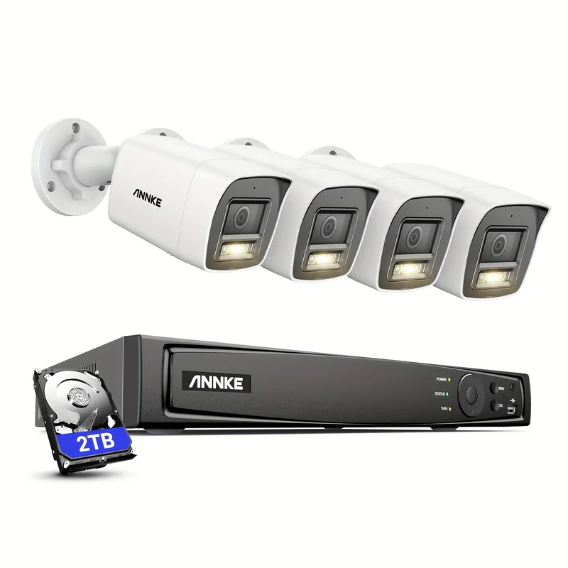 12MP PoE Bewakingsset – Beveiligingscamera Set – CCTV Systeem – NVR Beveiliging – Surveillance Camera Set – 8-Kanaals Met 2TB Opslag – Personen- En Voertuigdetectie – Kleurennachtzicht 30 Meter