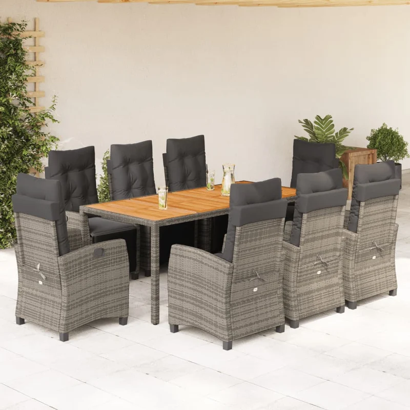 Loungebank – Tuinbank – Loungeset – Zitgroep – Outdoor Bank – Verstelbare Rug- en Voetensteun – Weerbestendig PE-Rattan