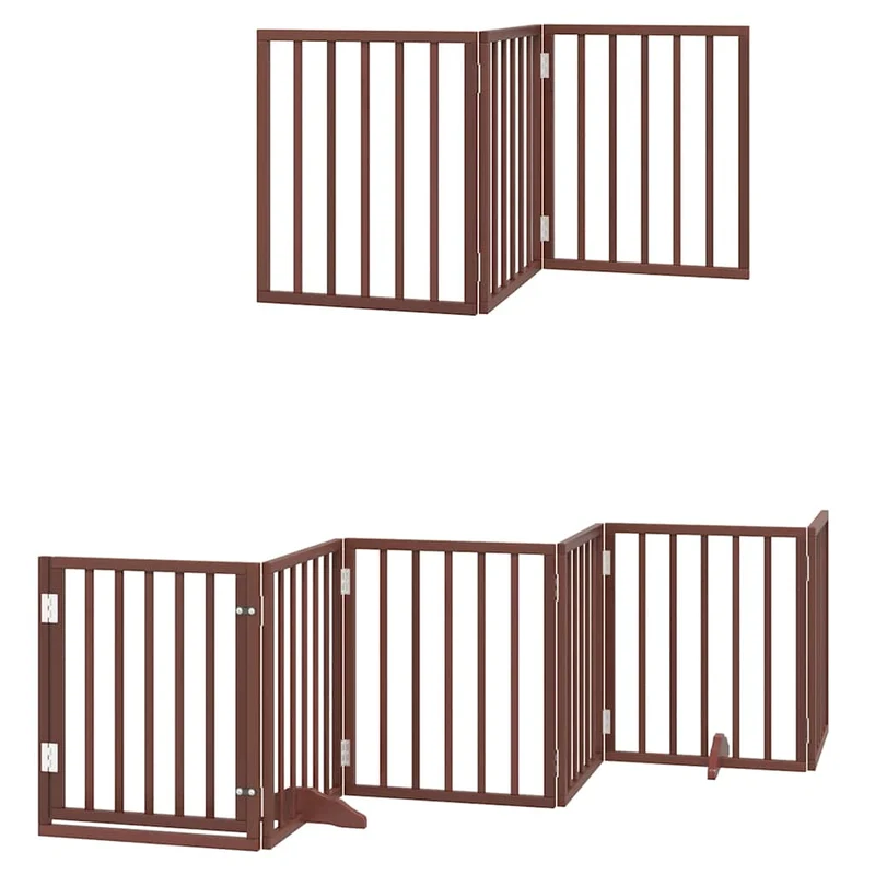 Hondenhekje – Hondenren – Traphekje – Huisdierenhek – Dierenhek – Populierenhout – Inklapbaar en Met Deurslot – 50x60x2 cm – Bruin