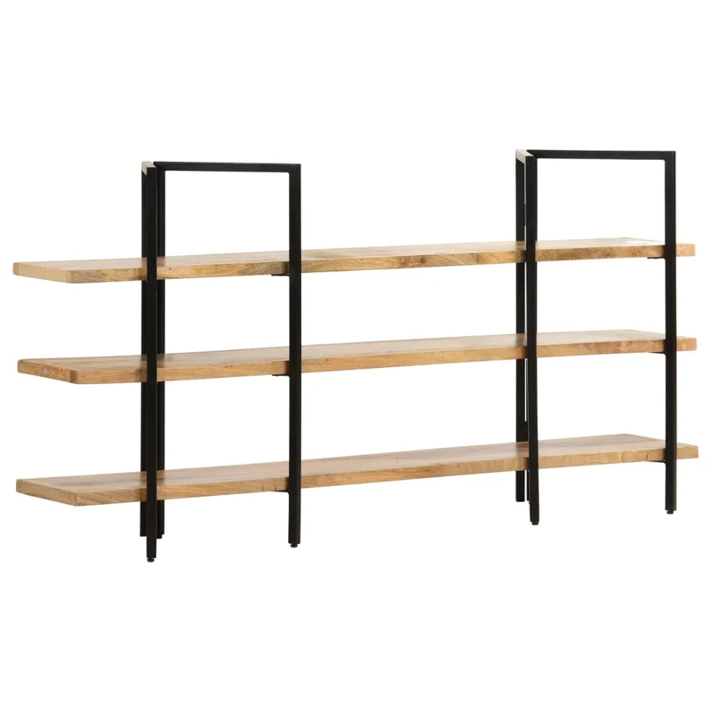 Boekenkast – Boekenrek – Opbergkast – Wandkast – Vakkenkast – Industrieel Design – Massief Mangohout – 31 cm Breed