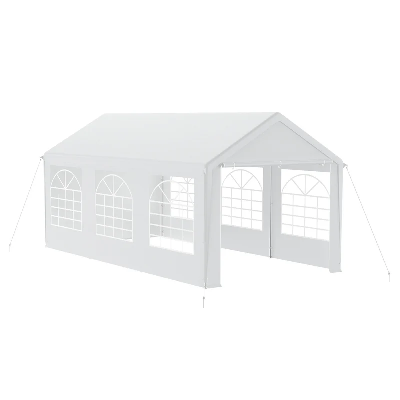 Partytent – Feesttent – Tuinpaviljoen – Marktkraam Tent – Vouwtent – Stevig Gepoedercoat Stalen Frame – Afmeting 3x6 Meter - Wit