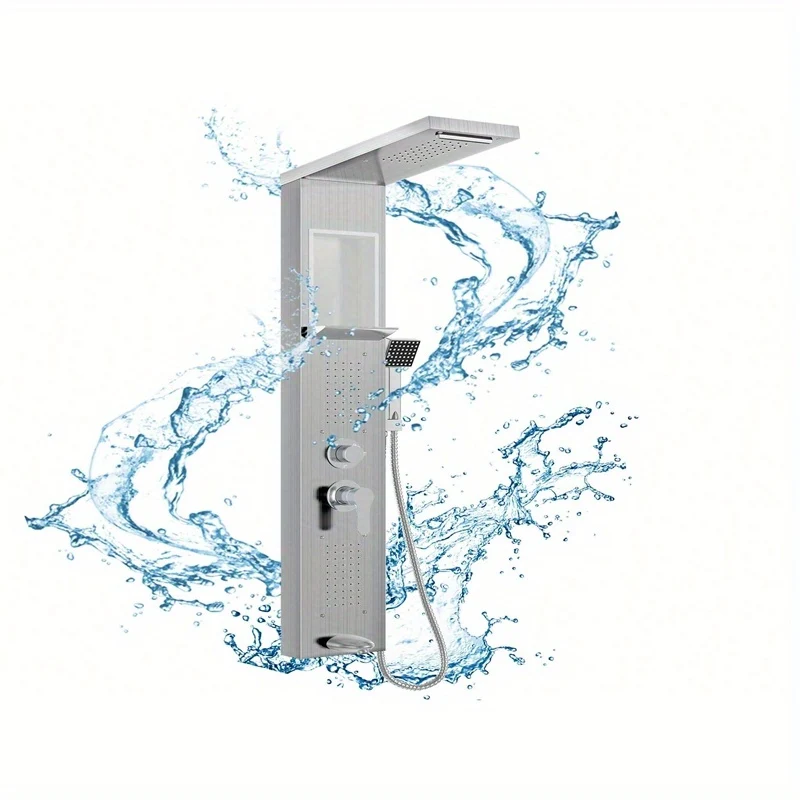 Shower Panel, Shower Set, Stainless Steel Shower System, Wall Mounted Shower Panel With Hand Shower
