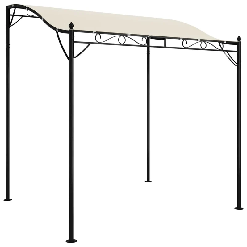 Parasolpaviljoen – Tuinpaviljoen – Overkapping – Zonnescherm – Tuinluifel – Waterbestendig Polyester – Gebogen Dakontwerp – Crème