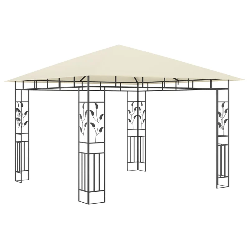 Luifel – Tuinklambuis – Overkapping – Terrasoverkapping – Zonneluifel – 3x3 Meter – Stabiel Stalen Frame – Ingebouwde Lichtslinger