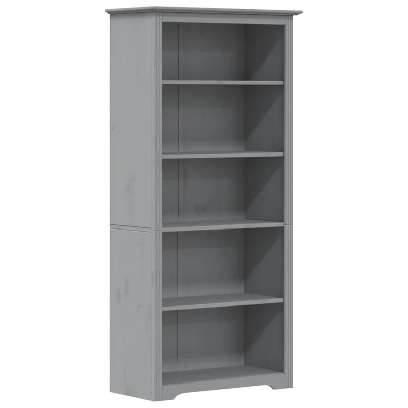 Boekenkast – Boekplank – Boekenrek – Opbergkast – Boekmeubel – Massief Grenenhout – 5 Planken – Grijs