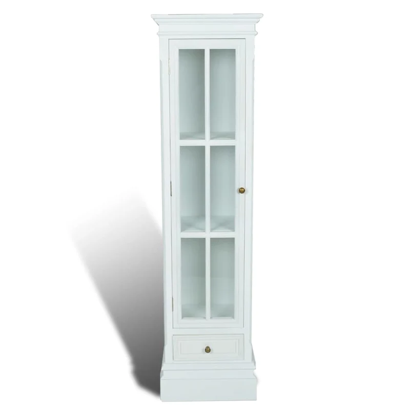 Boekenkast – Boekenrek – Opbergkast – Kast – Vakkenkast – MDF Wit – Vintage Verweerde Afwerking – 3 Planken Met Deur