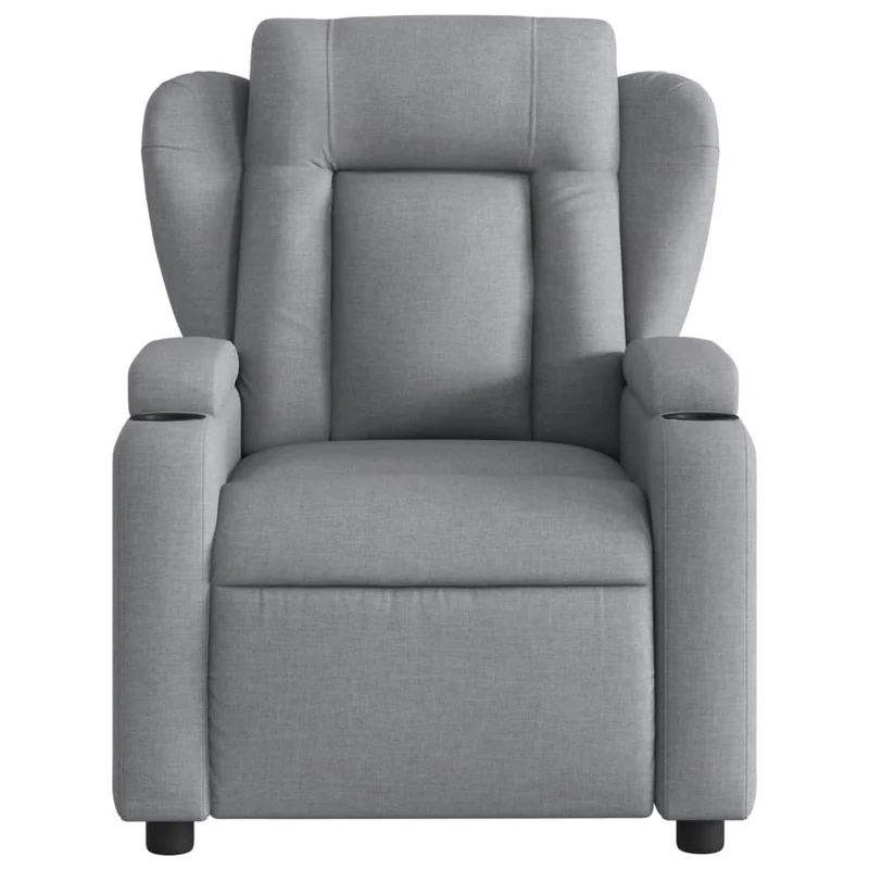 Relaxfauteuil – Relaxstoel – Massagefauteuil – Lounge Fauteuil – Zithoek Stoel – Lichtgrijs – Met Massagefunctie – Handmatig Verstelbaar – Stevig Hout-Metaal Frame