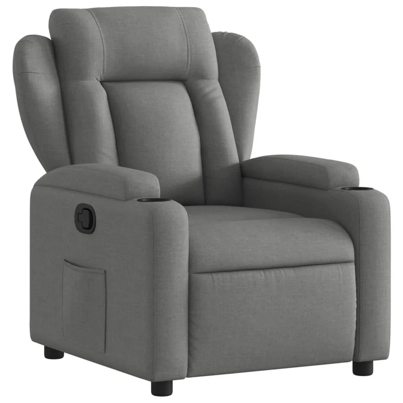 Relaxstoel – Relaxfauteuil – Fauteuil – Loungestoel – Zitstoel – Handmatig Verstelbaar Tot 135 Graden – Donkergrijze Ademend Stof