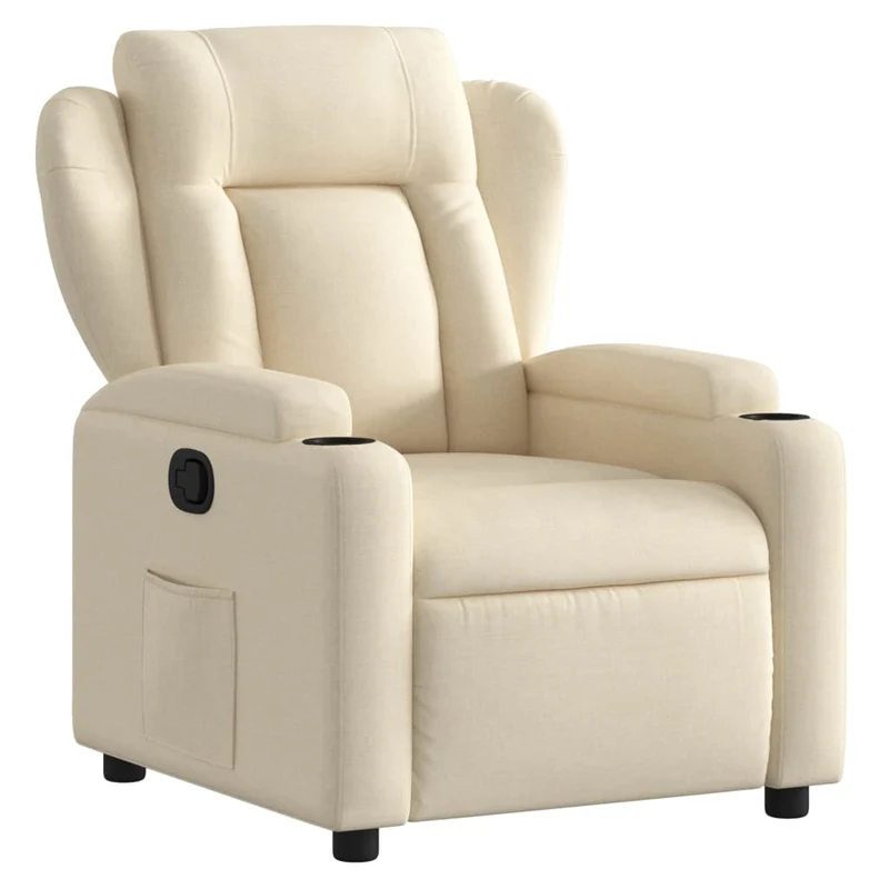 Relaxfauteuil – Relaxstoel – Loungestoel – Relaxzetel – Fauteuil – Massagefunctie – Handmatig Verstelbaar Tot 135° – Crème Kleur
