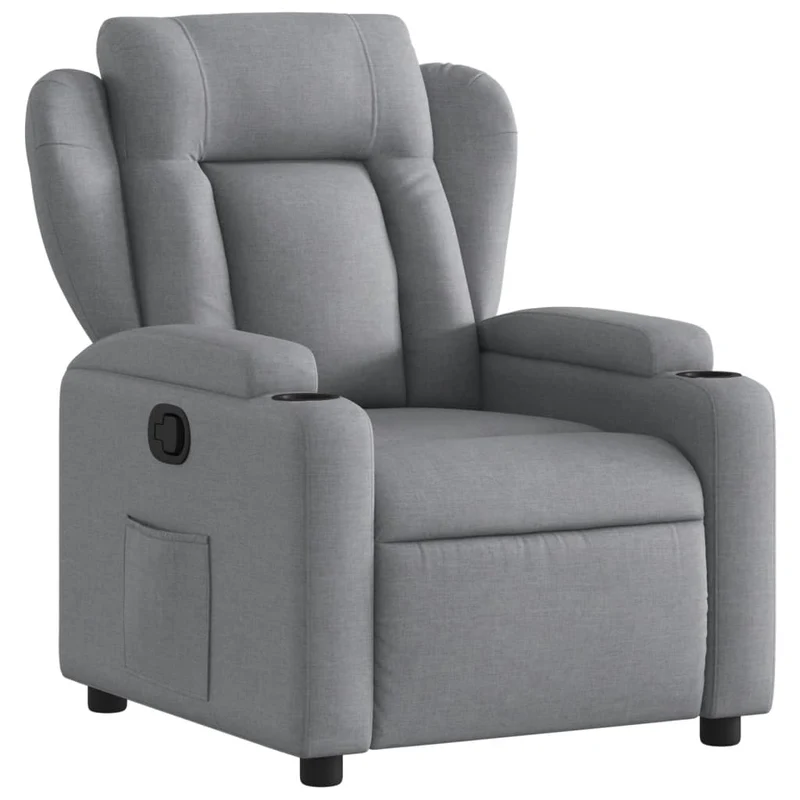 Relaxstoel – Relaxfauteuil – Fauteuil – Loungestoel – Zitfauteuil – Handmatig Verstelbaar Tot 135° – Dikke Bekleding Met Bekerhouders