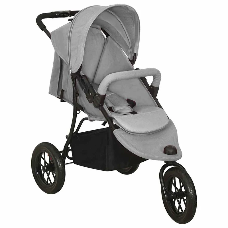 Kinderwagen – Wandelwagen – Buggy – Babywagen – Kinderbuggy – Lichtgrijs – Eénhandig Inklapbaar – Verstelbare Rugleuning