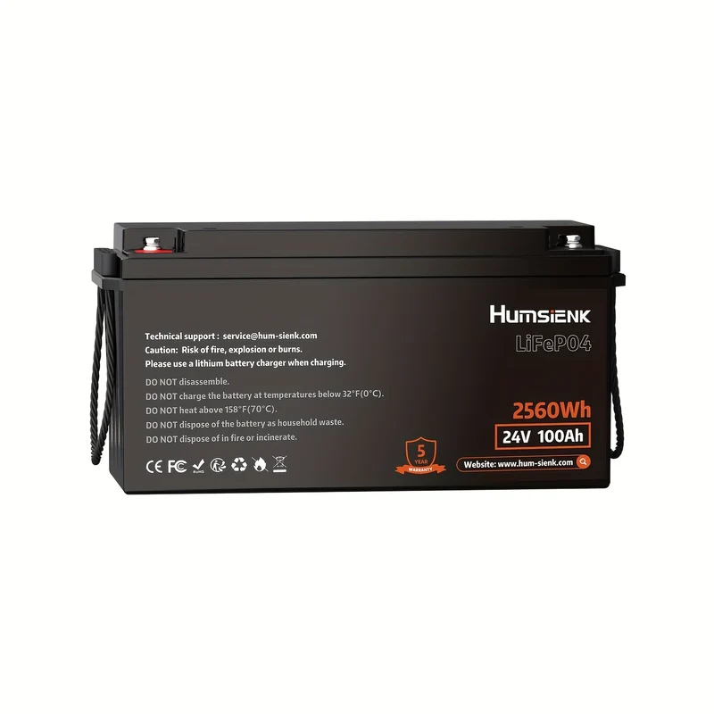 LiFePO4 Accu – Lithium Batterij – Bootaccu – Camperaccu – Zonne-energie Accu – 24V 100Ah – 800A Pieksstroom – 15.000+ Levensduurcycli