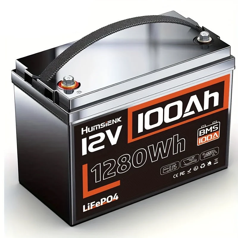 Accu – Lithium accu – LiFePO4 accu – Camper accu – Bootaccu – 12V 100Ah – Ingebouwd 100A BMS – 15.000+ laadcycli voor lange levensduur