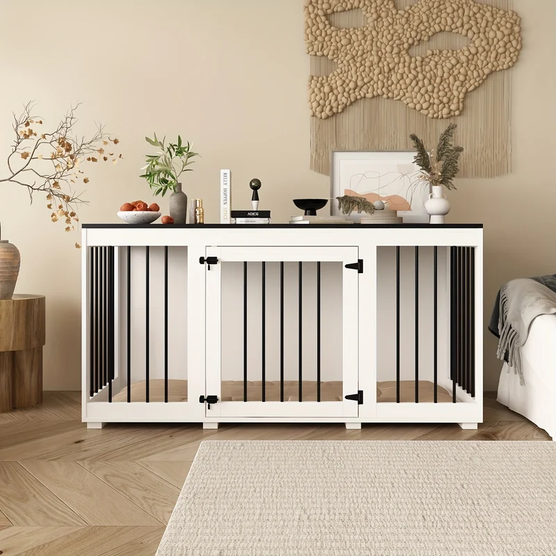 Hondenbench – Hondenkooi – Bench – Hondenhuisje – Hondenbox – Medium – Fiberboard – Multifunctioneel Meubel – Met Deur