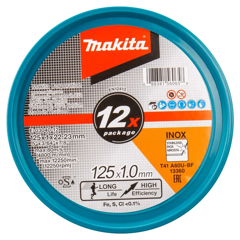 Makita DOORSLIJPSCHIJF 125X22,23X1,0MM RVS