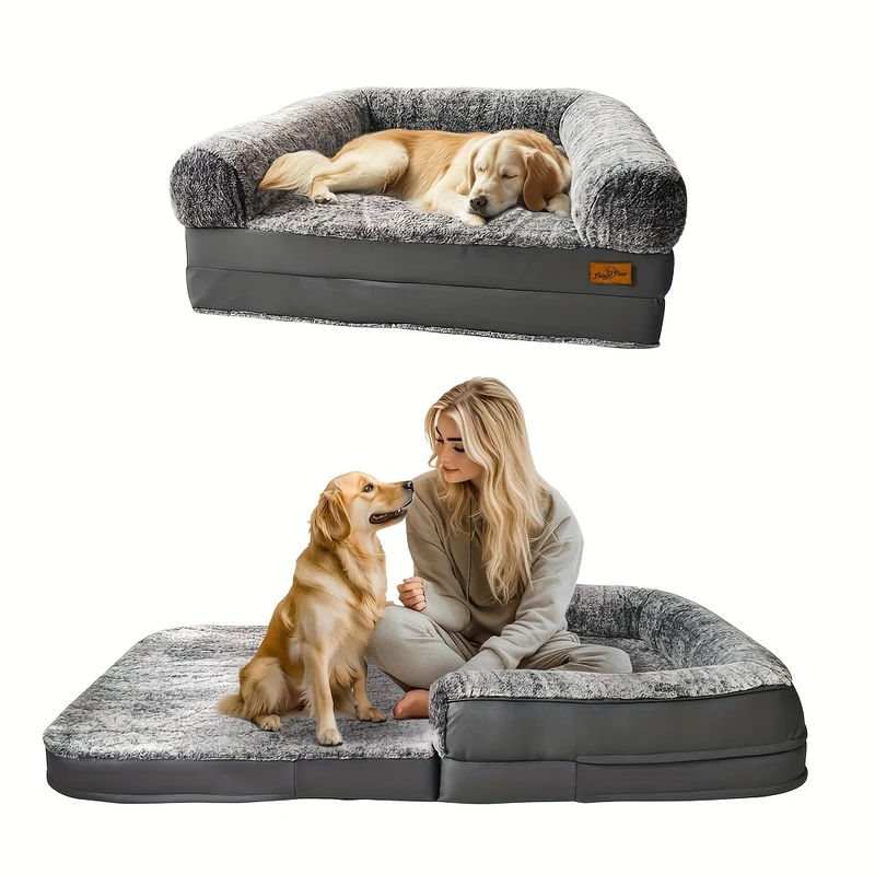 Hondenmand – Hondenbed – Hondenkussen – Dierenmand – Dogbed – Extra Groot 180x95x28 cm – Orthopedisch – Wasbare Afneembare Faux Fur Hoes